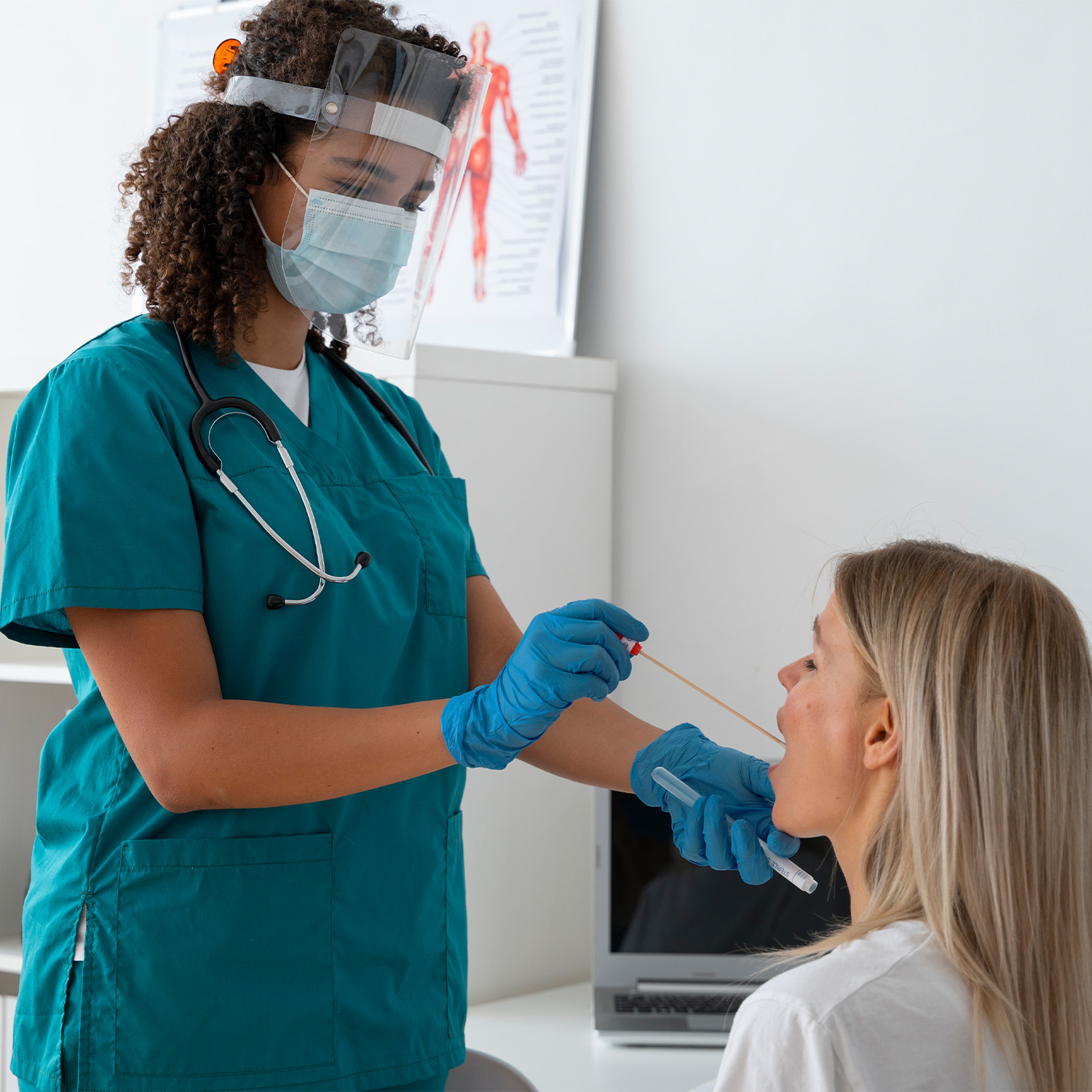 Close up of point of care diagnostic kits used for same day rapid tests in Houston at an affordable walk-in clinic.